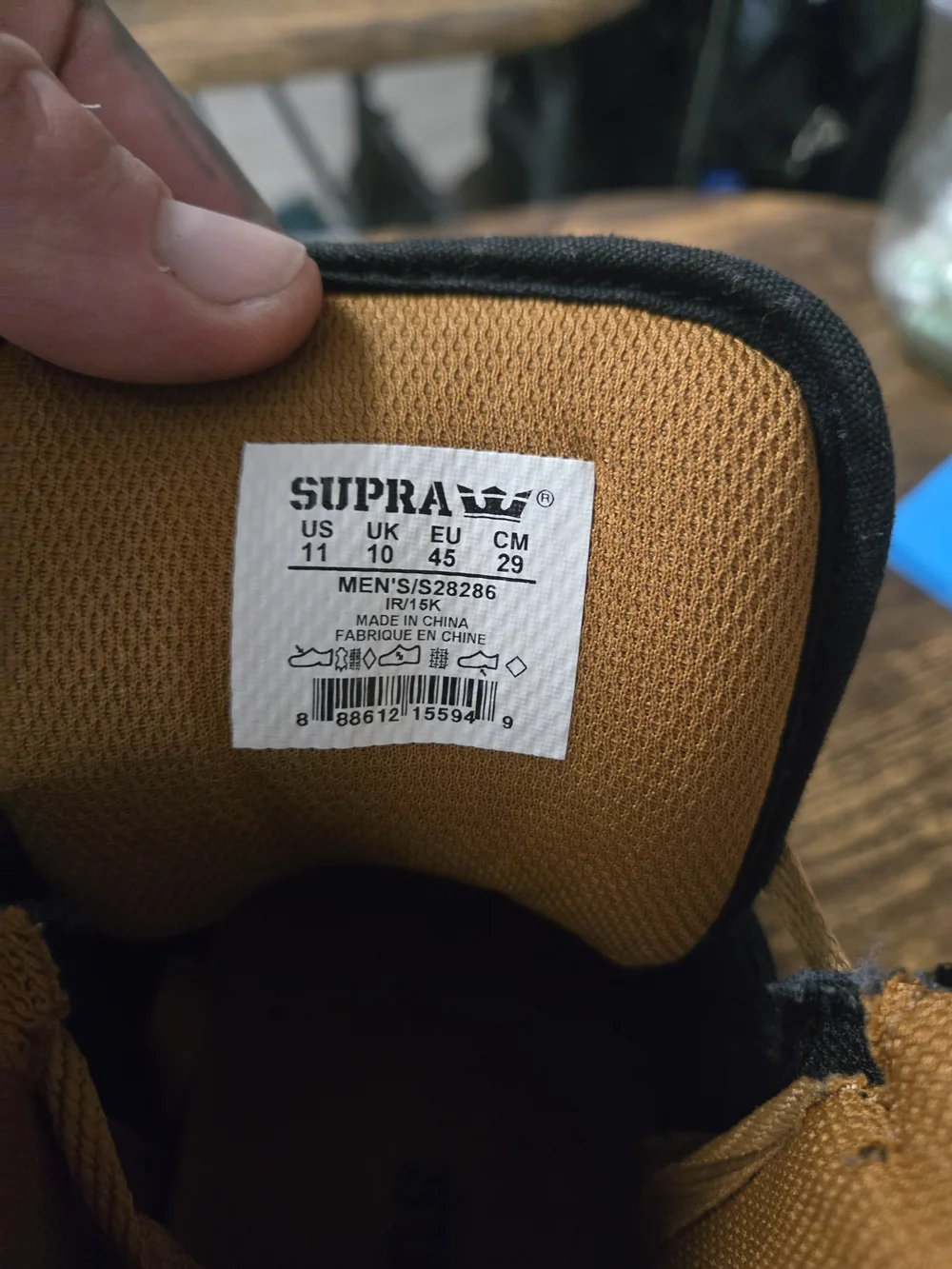 Supra Vaider | Black/Tan, Size 11
